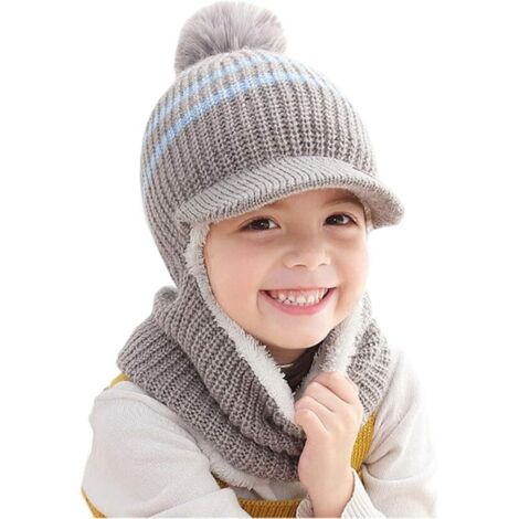 Ensemble bonnet et écharpe bébé, bonnet d'hiver chaud, bonnet tricoté, cache-cou