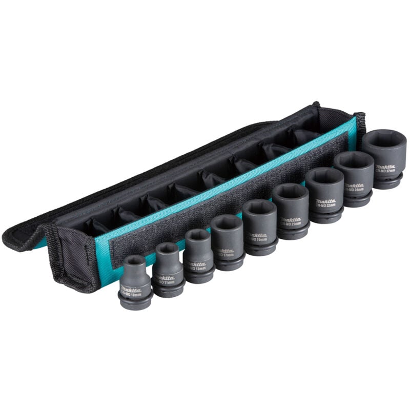 B-69749 jeu de 9 douilles 10/11/13/17/19/21/22/24/27mm boîtier 1/2' - Makita