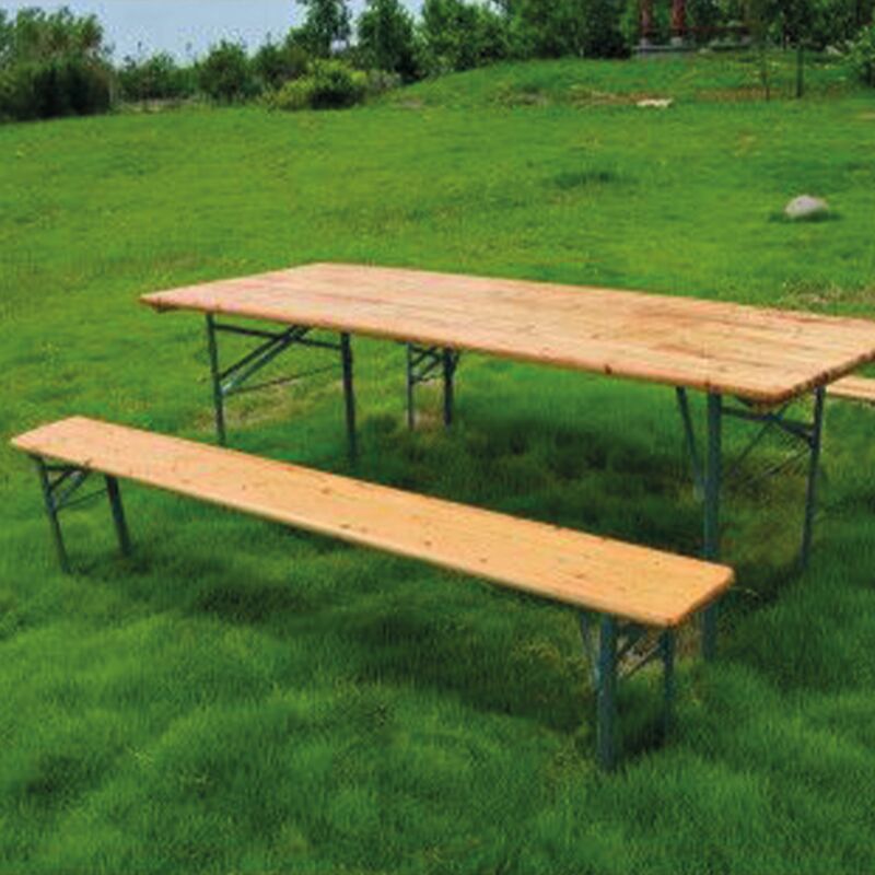 Service de brasserie en bois avec table 220x70cm