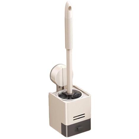 Ensemble brosse et porte-brosse WC, brosse WC murale avec ventouse et rangement intégré, convient aux surfaces lisses comme le carrelage ou le verre.