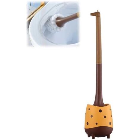 Ensemble brosse et support de toilette mignon, brosse de toilette à long manche girafe, brosse et support de toilette décoratifs modernes-AquaForge