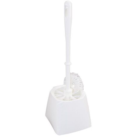 Ensemble brosse WC carré blanc