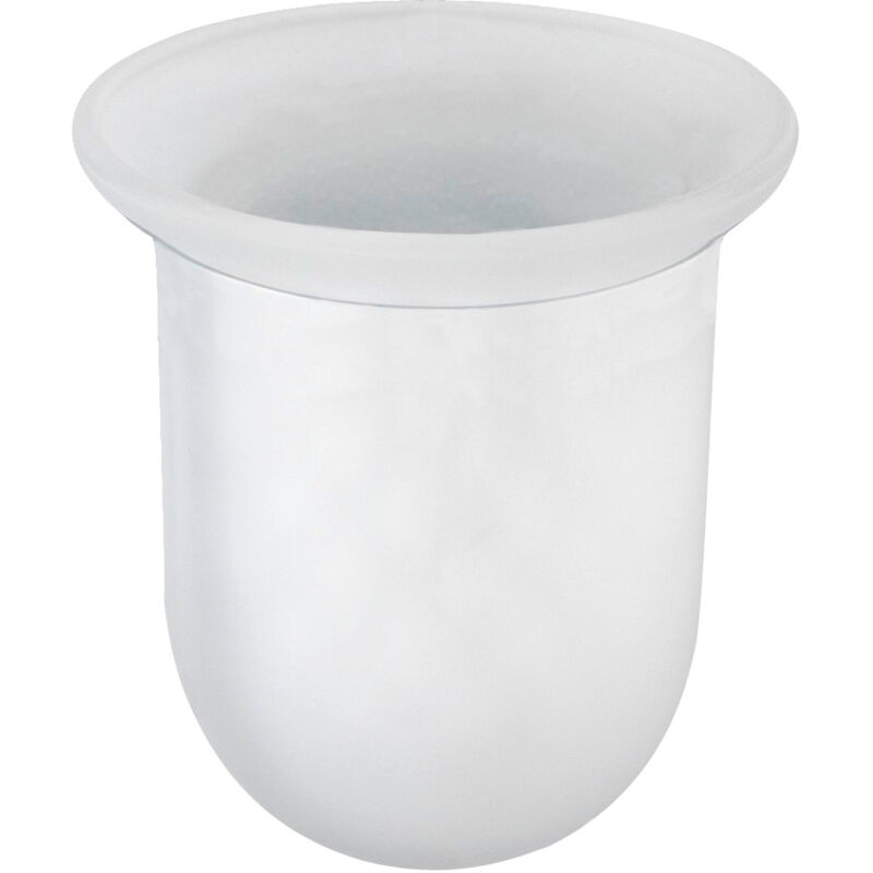 Wenko - Porte Brosse wc Accessoires toilettes, Récipient de rechange pour brosse wc, Diamètre maximal de 7,5 cm, Verre haut de gamme, 11 x 11,2 cm,