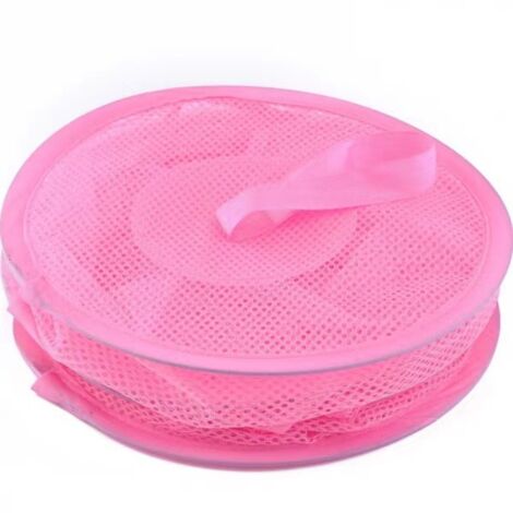 Ensemble cadeau de Noël de trois paniers de rangement suspendus en filet, sacs de rangement pliables à trois niveaux, gain de place, adaptés aux jouets et aux petits vêtements (rose, rose pâle, violet