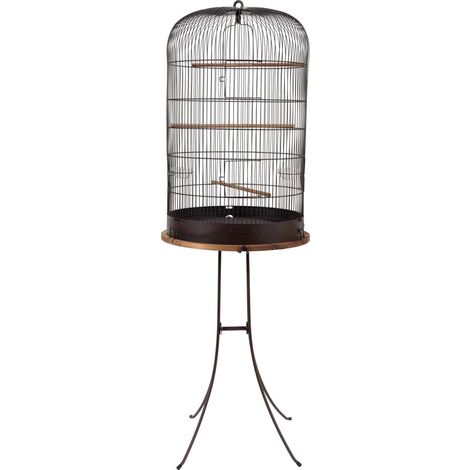 Ensemble Cage Rétro Pour Oiseaux Marthe 45 Cm Avec Pieds