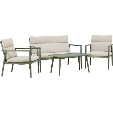 Ensemble canapé, fauteuils et table en acier Mazzaro