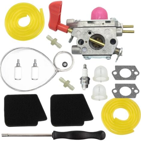 KZQ Ensemble carburateur C1U-W43 545081857 pour souffleur de feuilles VS-2 BVM200FE GBV345 avec tuyau d'huile, filtre à huile, bulle d'huile, tournevis et autres accessoires