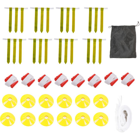 Ensemble Ceintures et Drapeaux Flag Football pour Enfants, Ados et Adultes - Rouge et Jaune