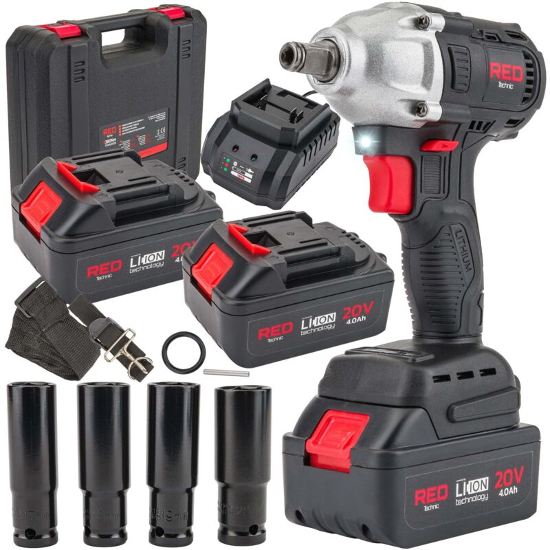 Jardibricodeco - Ensemble Clé à Chocs à Batterie 20v 4ah 380nm + 4 Embouts