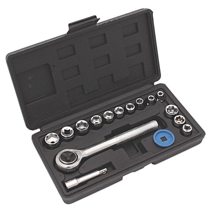 Jardibricodeco - Ensemble Clés a Douille Dans La Valise 17 Element 1/4 '' 6-13 Mm