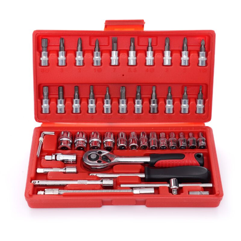 Jardibricodeco - Ensemble Coffret Outils 46 Pièces Clés à Douille