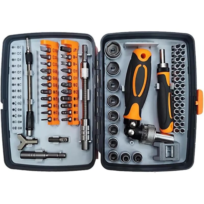 Ensemble combiné de tournevis à cliquet 68 en 1, ensemble multifonctionnel d'outils de tournevis manuels de réparation