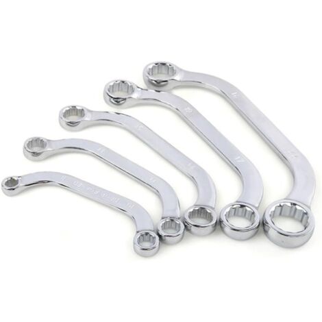 Ensemble complet de 5 clés à cliquet métriques en forme U avec design 12 points, pour réparation automobile et travaux bricolage -