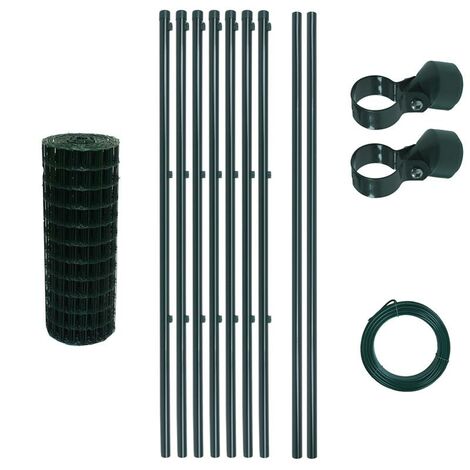 Ensemble complet de clôture en treillis soudé Ensemble de clôture de 0,8 x 10 m