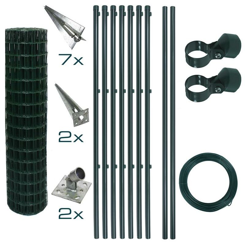 Ensemble complet de clôture en treillis soudé Ensemble de clôture de 1,20 x 10 m
