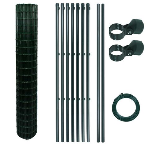 Ensemble complet de clôture en treillis soudé Ensemble de clôture de 1,50 x 10 m