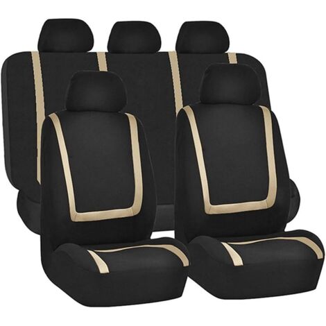 Ensemble complet de housses de sièges auto, tissu respirant et de haute qualité, housses universelles pour sièges avant et arrière, accessoires auto faciles à installer, convenant à la plupart des voi