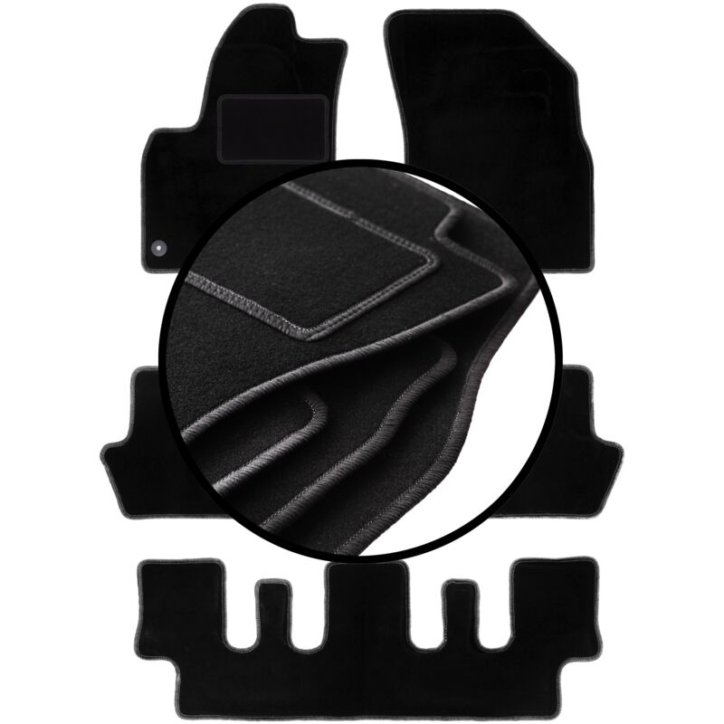 Ensemble complet de tapis en velours pour : Citroën C4 Picasso I 7 places (2006-2013)