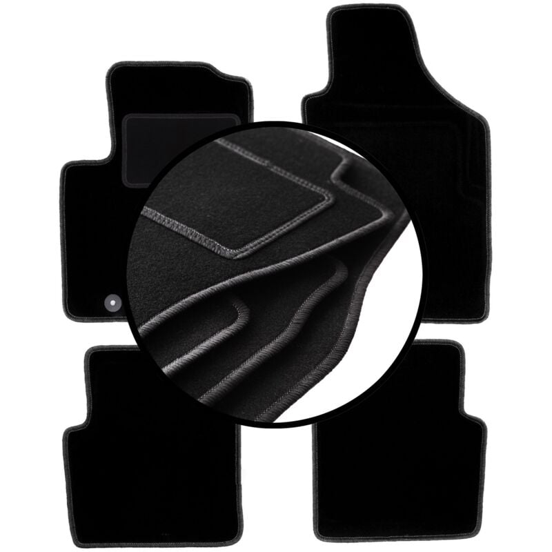 Ensemble complet de tapis en velours pour : Fiat 500 cabriolet, berline (2007-2013)