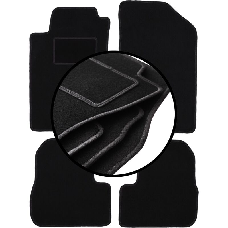 Ensemble complet de tapis en velours pour : Peugeot 206 berline, SW, break, CC, cabriolet (1998-2010)