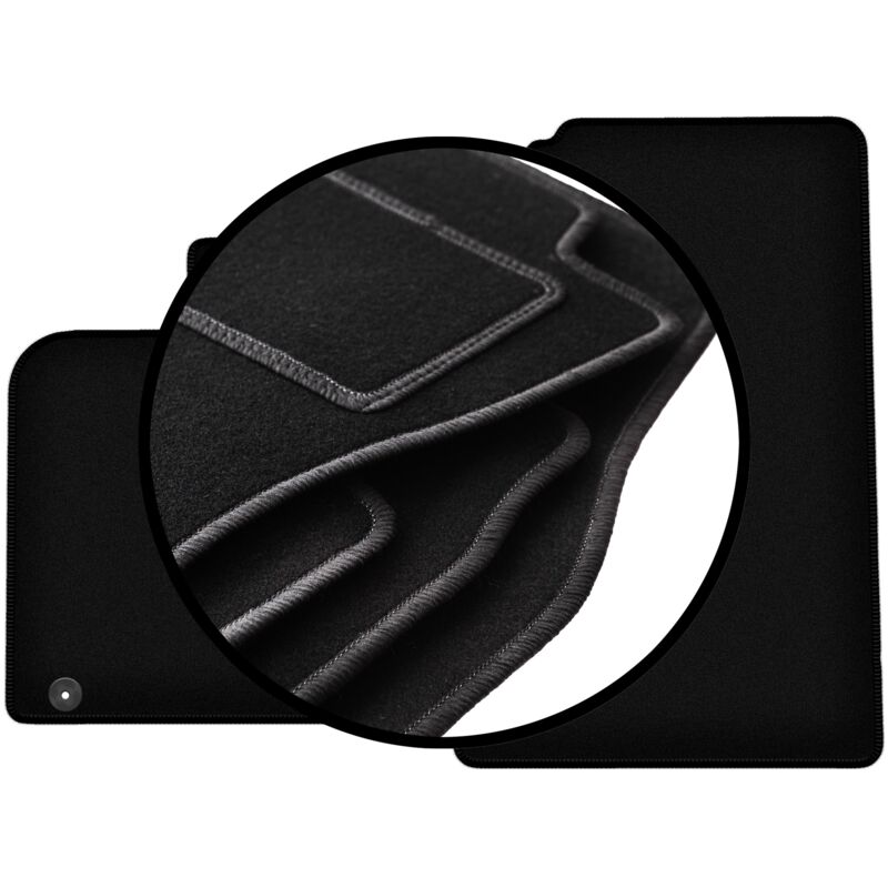 Ensemble complet de tapis en velours pour : Smart ForTwo II à hayon (2007-2014)