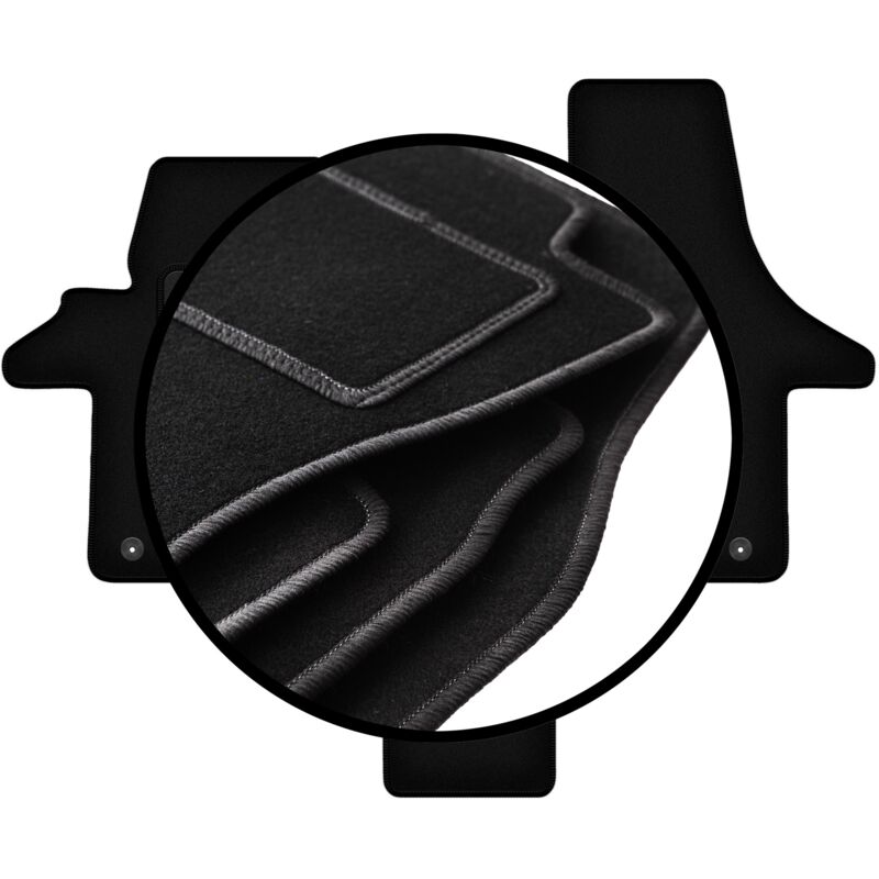 Ensemble complet de tapis en velours pour : VW Transporter T5 Caravelle 2 places (2003-2015)
