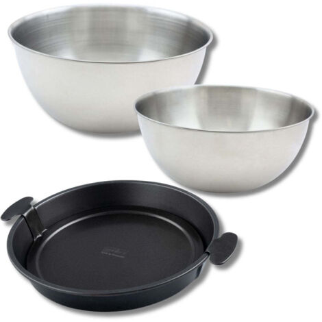 Ensemble comprenant d'un moule à gâteau Zenker, 2 bols à mixer en inox Fackelmann