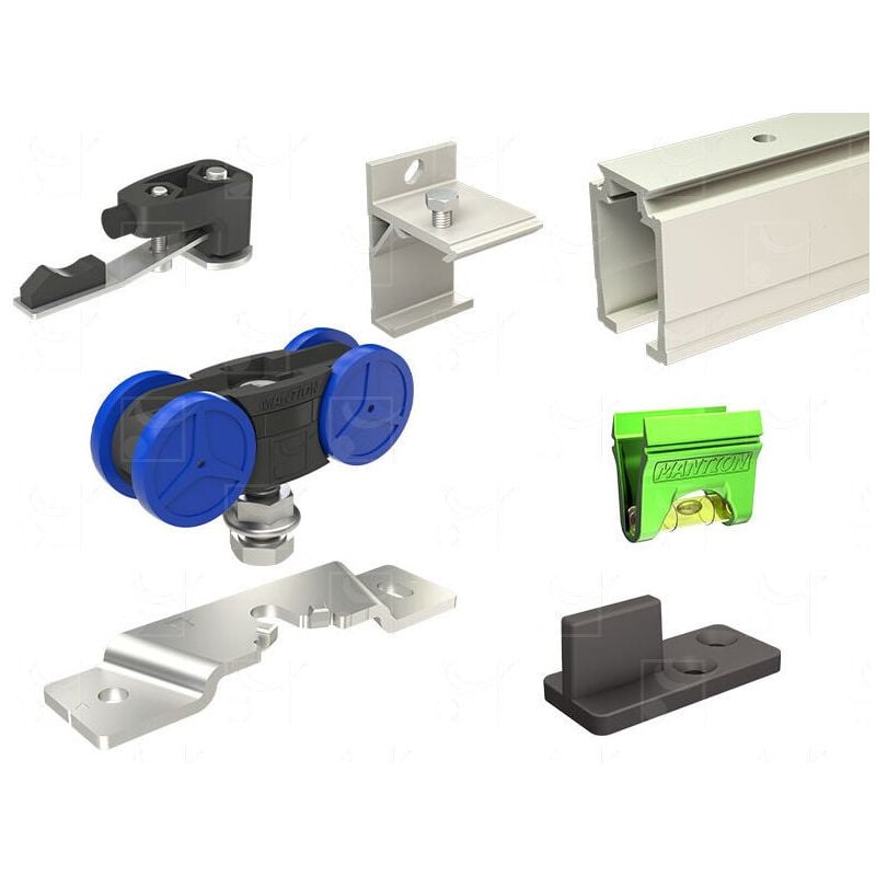 Ensemble coulissant saf 120 Mantion pour porte 81-120 Kg - Rail 3m + 2 butées 11213 - SAF81-120-300