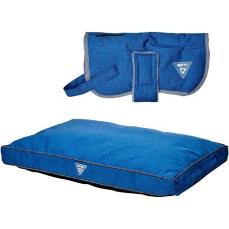 Ensemble coussin WELLHOME BLEU + manteau 35cm pour animaux - HEARTS&HOMIES