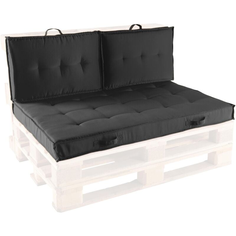 Oviala - Coussins pour palette matelassés gris