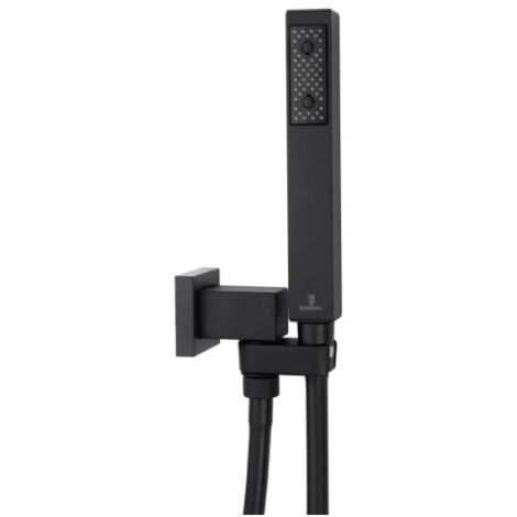 Ensemble CUBE encastrable avec support orientable, douchette et flexible BLACK & WHITE - BOSSINI C55005C073
