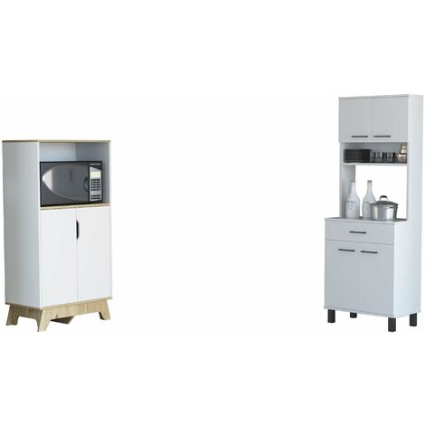 TUHOME CONCEPT Ensemble cuisine Linea Z, meuble auxiliaire pour micro-ondes Z-65 + buffet de cuisine Alacena Z-60
