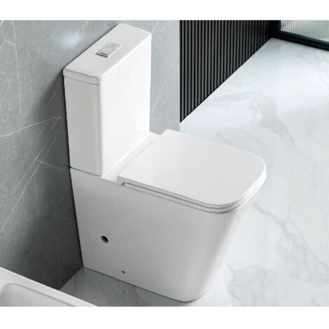 Ensemble Cuvette WC sans bride Rimless à poser SEAN - avec abattant et réservoir