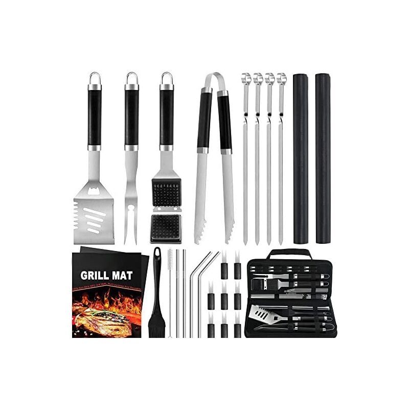 Ensemble d'accessoires de barbecue professionnels 23 pièces, ustensiles de barbecue en acier inoxydable, cadeaux pour hommes, ensemble d'ustensiles