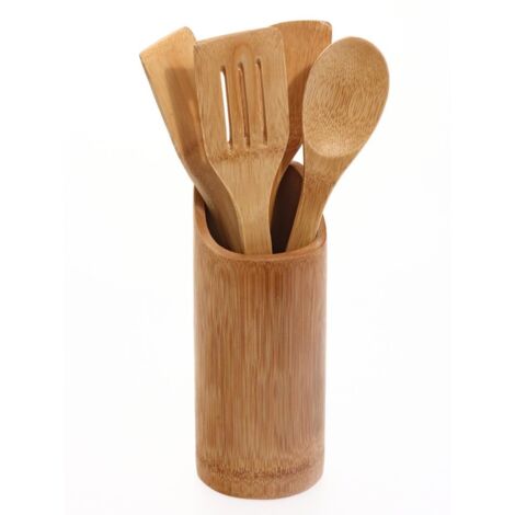 Ensemble d'accessoires de cuisine en bambou, 5 pièces