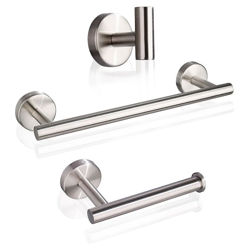Ensemble d'accessoires de salle de bain 3 pièces, comprenant une barre à serviettes de 12 pouces, un porte-papier essuie-tout et un crochet à