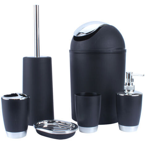 Ensemble d'accessoires de salle de bain, distributeur de porte-savon, gobelet porte-brosse à dents, 6 pièces