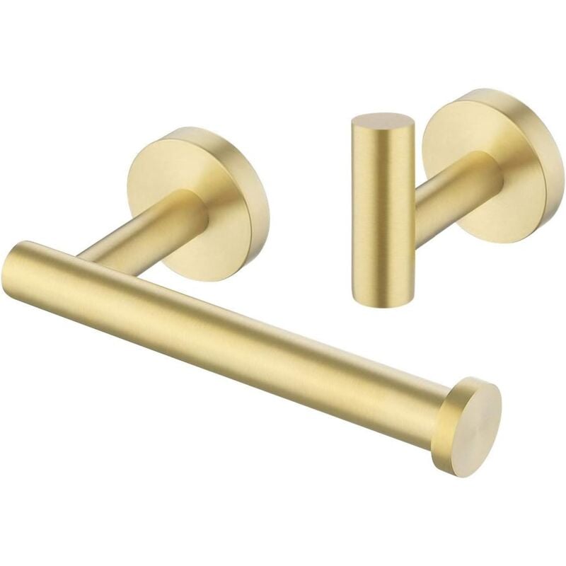 Ensemble d'accessoires de salle de bain : porte-papier toilette et crochet pour serviette, 2 pièces, en acier inoxydable SUS304