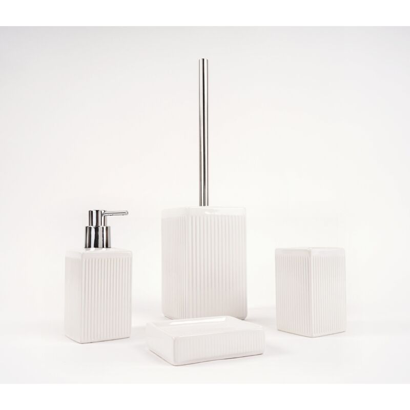 Ensemble d'accessoires de salle de bains blanc