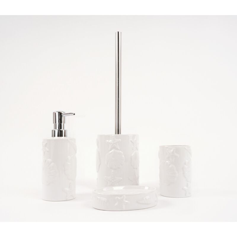 Ensemble d'accessoires de salle de bains blanc