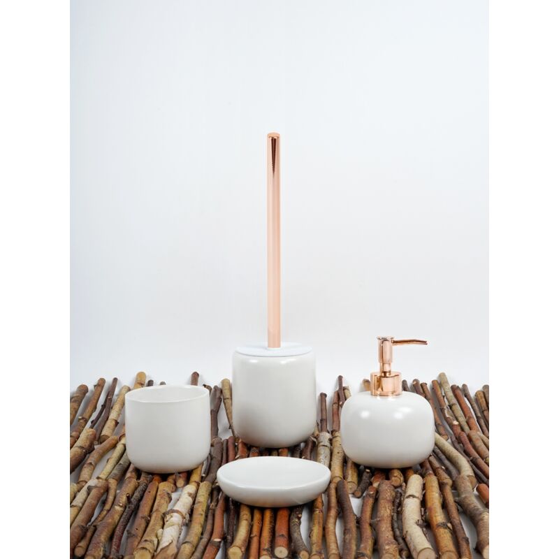 Ensemble d'accessoires de salle de bains blanc