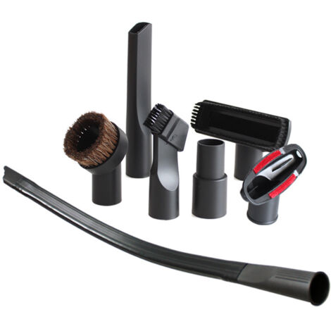 Ensemble d'accessoires pour aspirateur (7 pièces) : embout plat, tête d'aspiration, brosse ronde, tête de brosse de diamètre intérieur 32 mm/35 mm