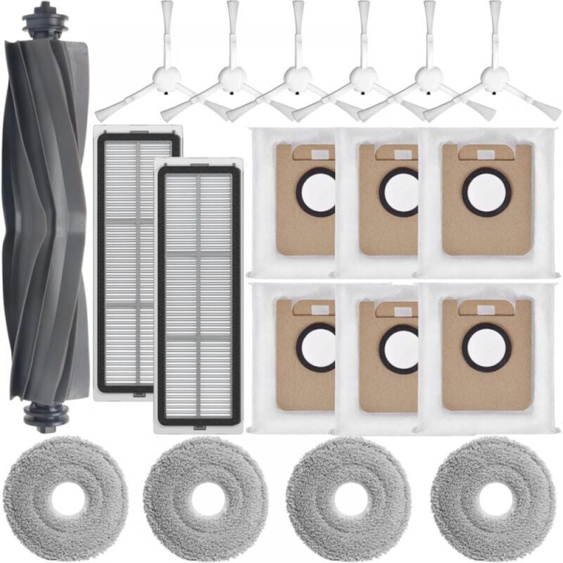 Cyslmuk - Ensemble d'accessoires pour aspirateur robot L10s / L10 / L10, 1 brosse principale, 2 filtres, 4 tampons de nettoyage, 6 brosses latérales,