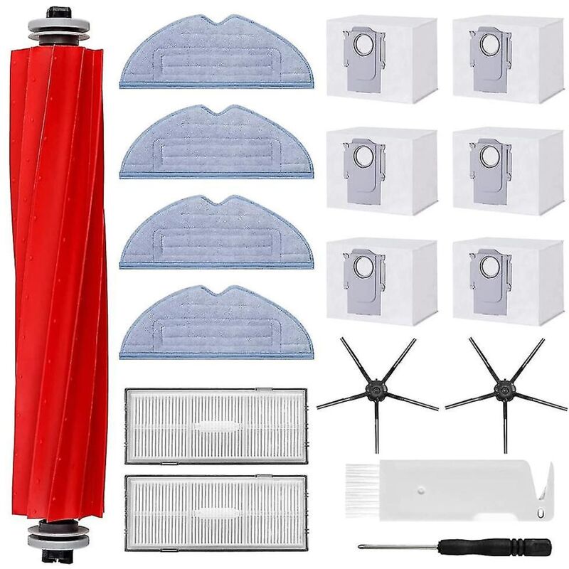 Ensemble d'accessoires pour aspirateur Robot S7 Pro Ultra/s7 Maxv Ultra, 6 X sacs à poussière, brosse à rouleau principal