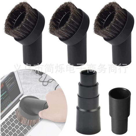 Ensemble d'accessoires pour aspirateur version européenne : tête de brosse ronde en crin de cheval mixte, diamètre intérieur de la buse de brosse 32 mm.