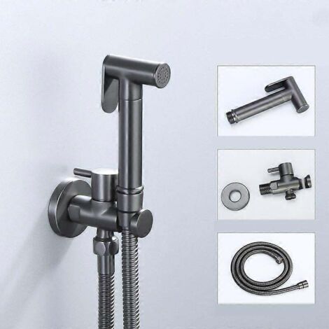 Ensemble d'accessoires pour bidet et WC à main en laiton, robinet de bidet noir, douche à jet d'eau pour salle de bain