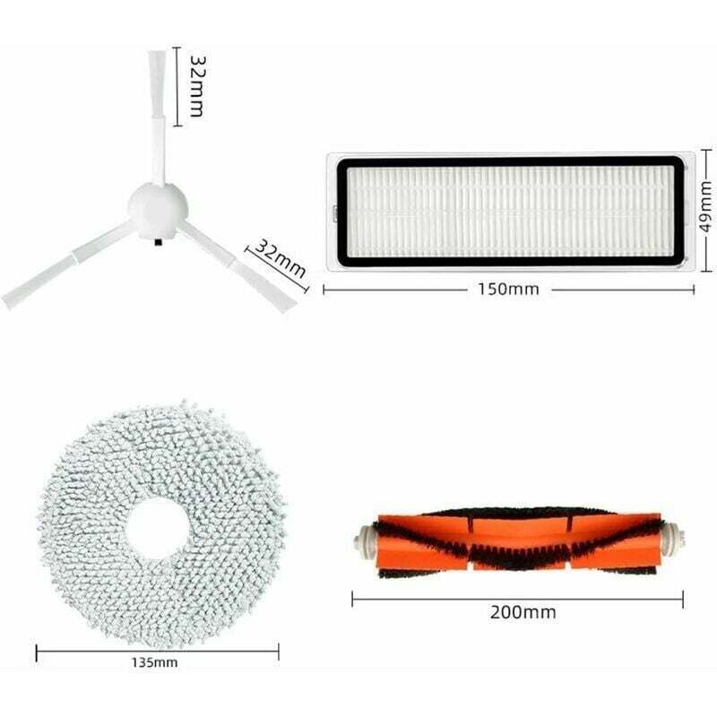 Alovez - Ensemble d'accessoires pour eur (1 brosse + 6 brosses latérales + 5 filtres + 4 chiffons) compatibles avec les eurs Dreame Bot L10s Ultra