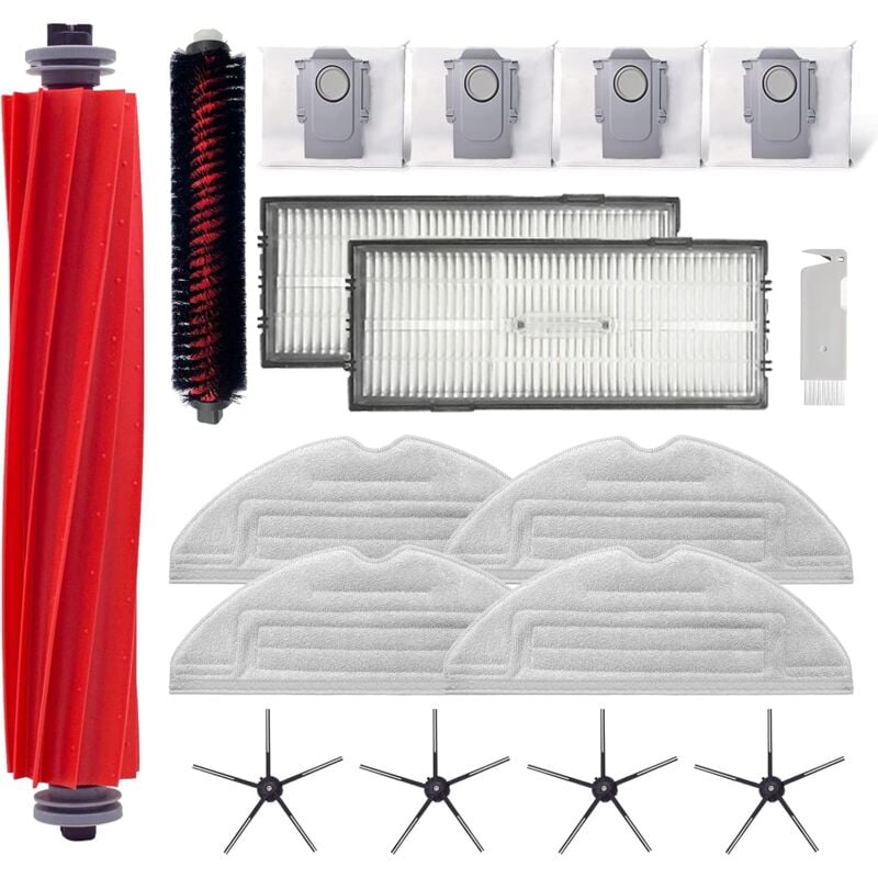 Bluedeer - Ensemble d'accessoires pour Roborock S7 Pro Ultra/Roborock S7 MaxV Ultra, 1 brosse rouleau, 1 brosse autonettoyante, 2 filtres hepa, 4