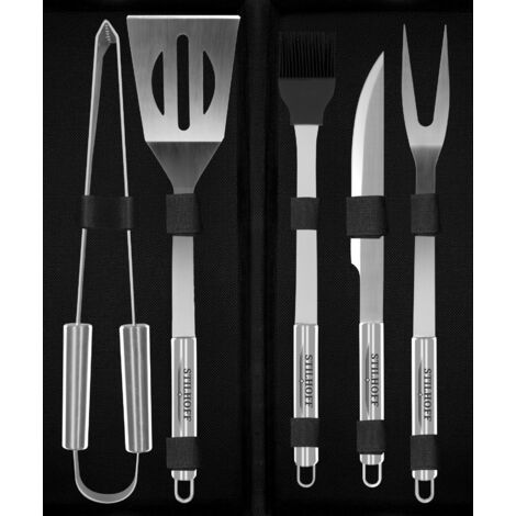 Ensemble d'accessoires pour STILHOFF GRILL, couverts, ustensiles, 6 pièces + étui