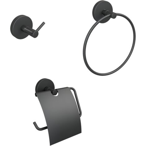 Ensemble d'accessoires salle de bain KLEO noir mat